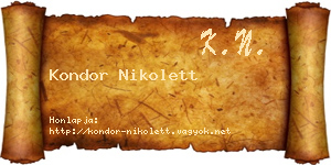 Kondor Nikolett névjegykártya
