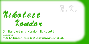 nikolett kondor business card